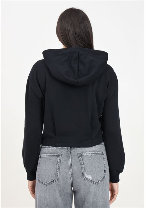 Black hoodie for women embellished with logo print and embroidery ARMANI EXCHANGE | 6DYM81YJFZZ42AQ